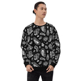 Black And White Paisley Print Unisex Sweatshirt